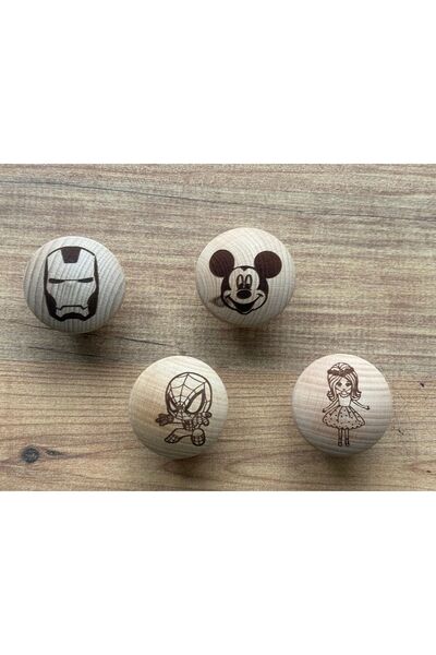 ARVALE Karakterli Ahşap Kulp 4'lü Set | Çekmece ve Dolaplar için Özel Tasarım