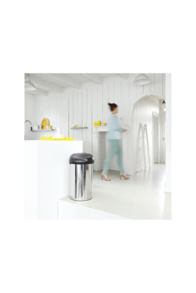 Brabantia BrabantiaTouch Bin 647253, 60 l, Smooth and silent opening, Stainless steel/black