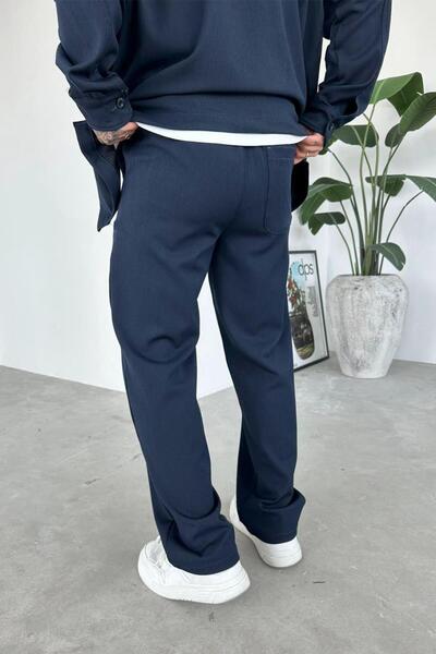 HAFKAGİYİM Navy Blue Slim Fit Regular Trousers