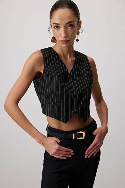 Touché Privé Striped Vest Jacket Set