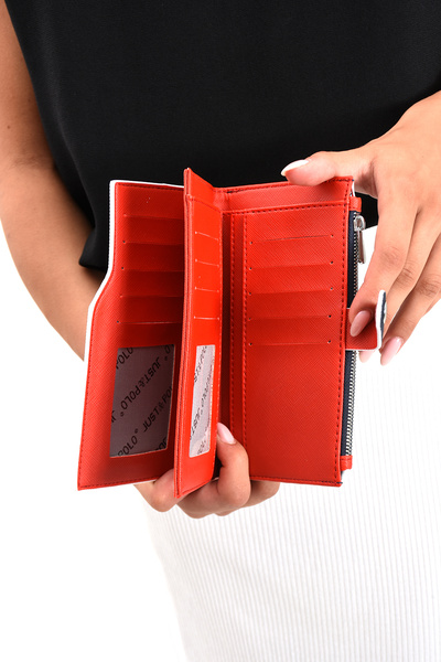Just Polo Original Coin Zippered Vertical Multi-Compartment Women's Wallet Hand Portfolio 19*10 cm