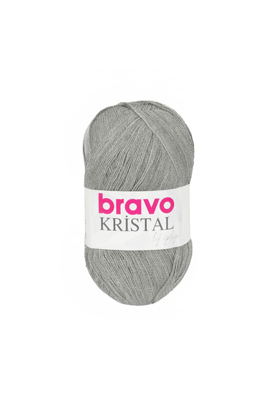 Bravo Crystal 5 Pieces 100 Grams 5 Yumak (Color Code: 915) Light Gray 100% Acrylic