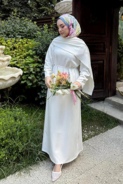 Ceylan Otantik White Shawl Collar Dress