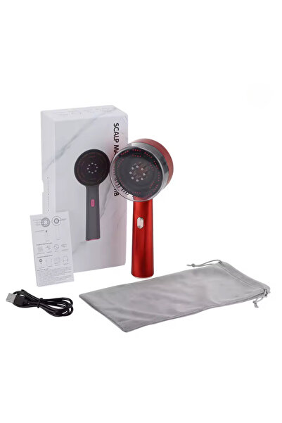 IQTECH Anti Saç Dökülmesi - Elektrikli Titreşim Masaj Tarak – Kırmızı Işık Te...