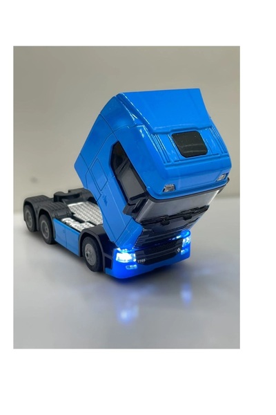 alpmodel Metal Çek Bırak Sesli Ve Işıklı 13 Cm Tır Kupası Mavi