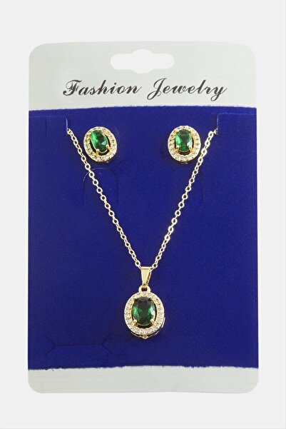 Marsilyan Oval Zircon Stone Set Necklace Ilkel-Bjt940