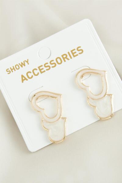 Generic Brand Heart New Season Enamel Earrings