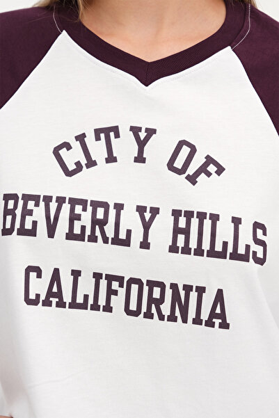 Addax Μπλουζάκι με στάμπα με κείμενο P10421-W9