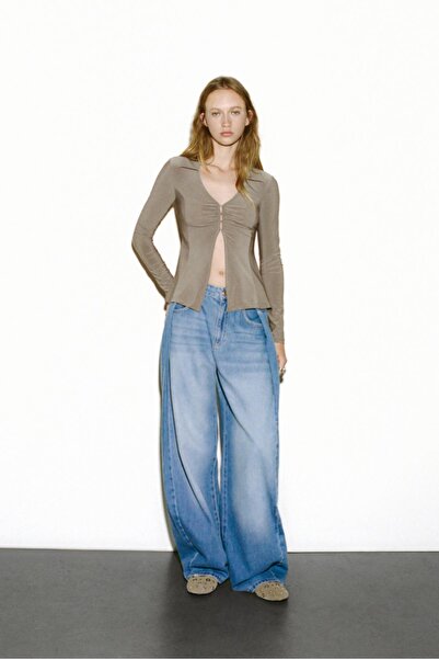 Pull & Bear Uzun kollu v yaka üst