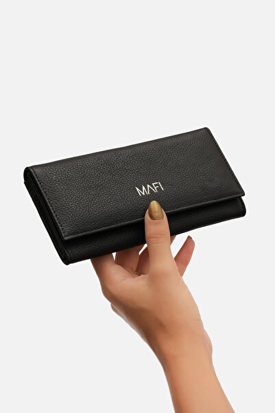 MAFİ Rumedo %100 Doğal Deri Kompakt Cüzdan SİYAH