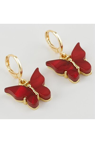 ZERO LAND Sptrns Butterfly Figured (95744) Polyester Earrings-Red
