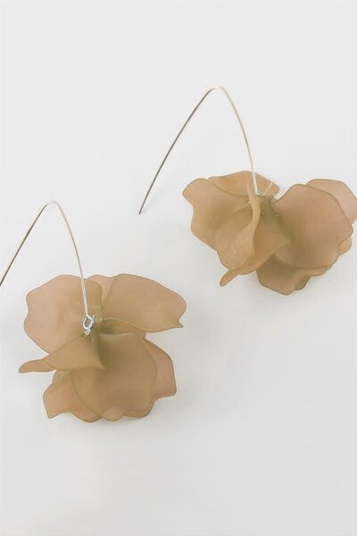 ZERO LAND Bestonly Flower Figured Zara Earrings-Brown