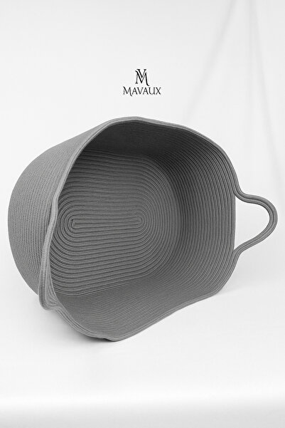 MaVaux Wicker Jute Decorative Basket 20X30X50 Cm, Toy, Laundry, Bathroom, Kitchen and Organizer Storage Basket