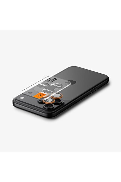 Spigen iPhone 17 Pro Max / 17 Pro Camera Lens Glass Protector Easy Installation (2 Pieces) Orange - Agl10123