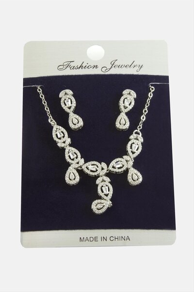 OSENSE إسقاط قلادة مجموعة حجر الزركون