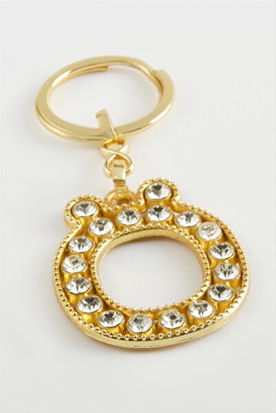 Marsilyan Yellow Colored Stone Letter Keychain