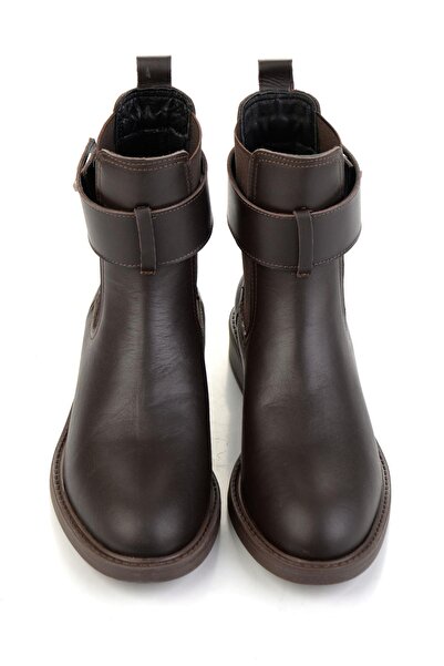 Bambi Kahve Hakiki Deri Kadın Bot & Bootie K02724259003