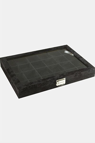 Genel Markalar 24 Bölmeli Cam Kapaklı Anfora Kumaş Sunum Tablosu 24*34 cm