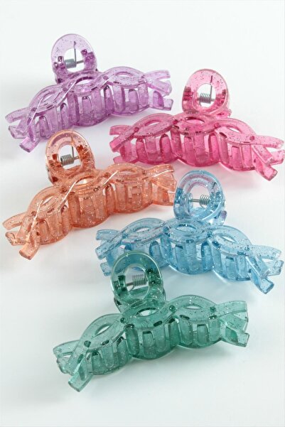 Ayena Moda Cataramă cu agrafă transparentă colorată Fiyong 8 cm