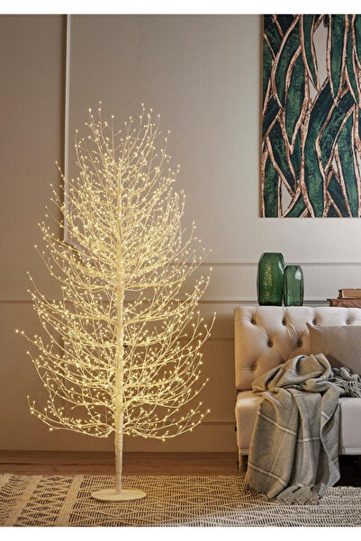 BraziPremium By OLLMA Brad decorativ Faggio, 2000 LED-uri, 180 cm, IP44, alb