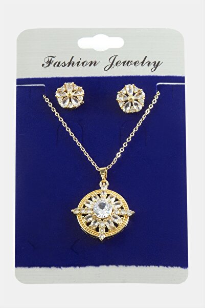 fantastik store Flower Zircon Stone Set Necklace