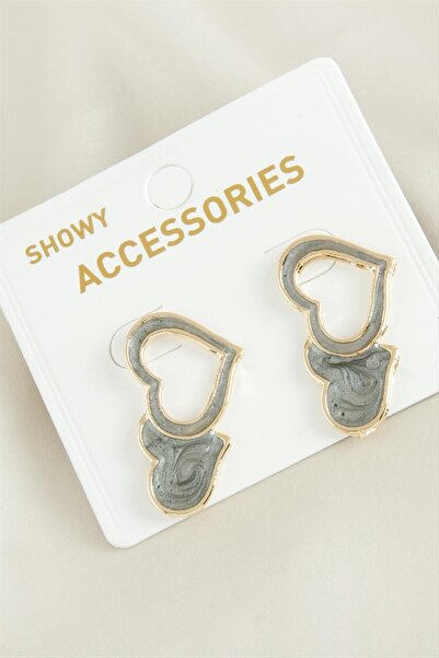 fantastik store حلق مطلي بالمينا على شكل قلب للموسم الجديد