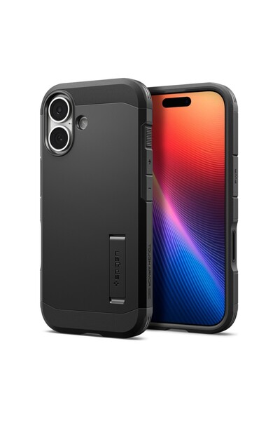 Spigen غطاء آيفون 17 ماج سيف تاف أرمور آي تي ماج فيت مع حامل كيك ستاند - أسود...