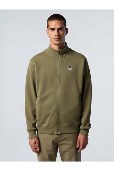 North Sails Dik Yaka Fermuarlı Pamuk Sweatshirt