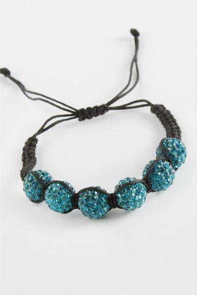 ZERO LAND سوار زينجيزور المنسوج من الماكرومي المرصع بالأحجار - أخضر بترولي