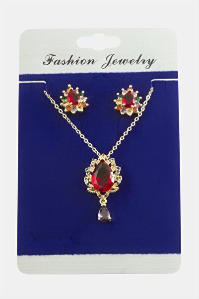 fantastik store Oval Zircon Stone Set Necklace