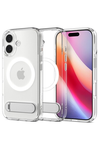 Spigen iPhone 17 ince MagSafe Kılıf Ultra Hybrid S Metal Stand'lı MagFit Clea...