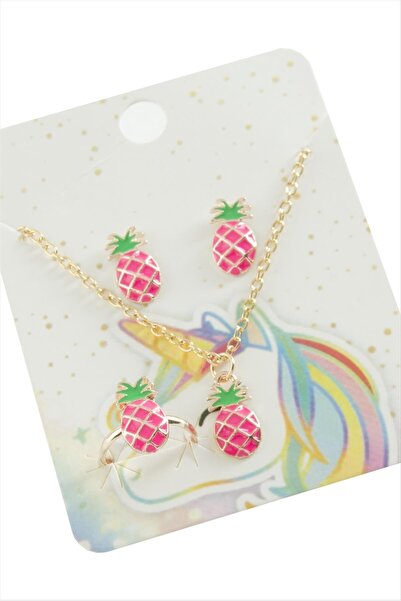 Ronanna Pineapple Enamel Set Necklace