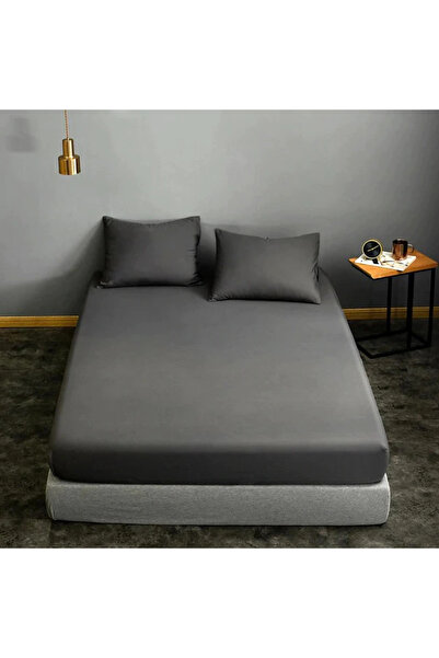 BAOLY Fitted Bed Sheet Cotton, 100×200 cm, Anthracite