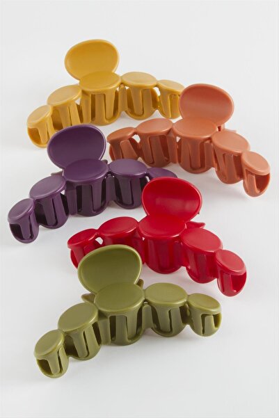 Okyanuss Accessories مشبك مزلاج بيضاوي ملون 9 سم