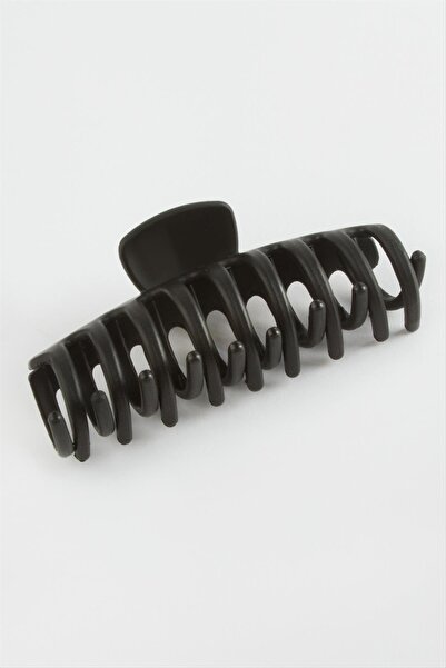 Ayena Moda مشبك مزلاج لون أسود سادة 11 سم