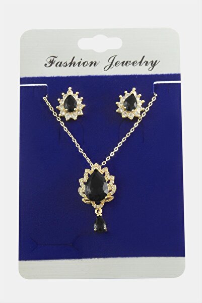 feryal مجموعة قلادة من حجر الزركون البيضاوي