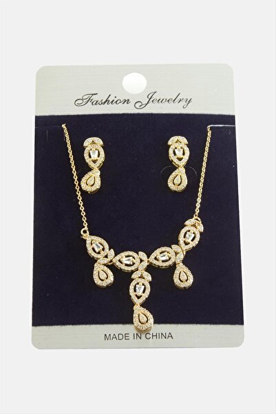 Ronanna Drop Zircon Stone Set Necklace