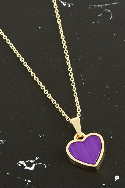 ZERO LAND Sepetim Heart Polyester Necklace-Purple