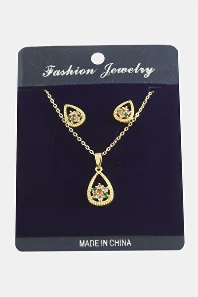 Marsilyan Oval Snowflake Zircon Stone Set Necklace Ilkel-Bjt940