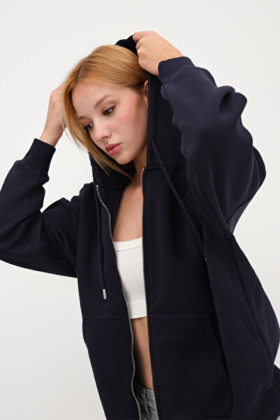 Addax Şardonlu Fermuarlı Sweatshirt H9476-1