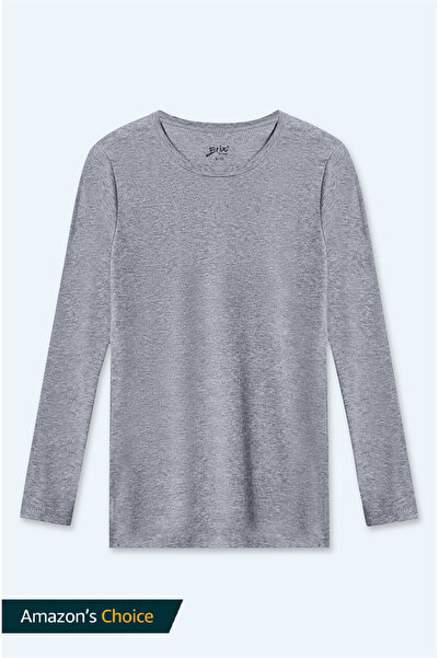 Brix Tricou cu mânecă lungă pentru băieți, 100% bumbac, culoare gri melange 8500