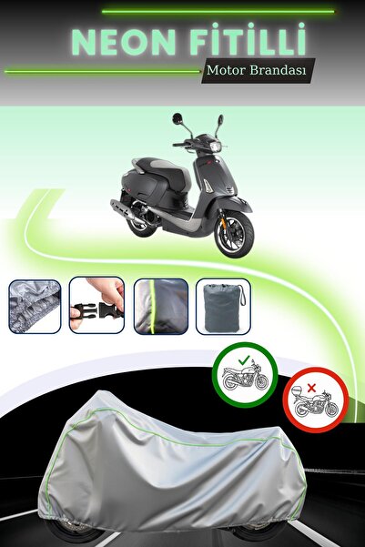 Cemku Cool قماش دراجة نارية متوافق مع نيون فيتيل كيمكو لايك إس 50 باللون الرمادي