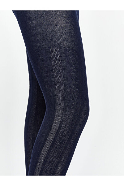 LC Waikiki Navy Blue Patterned Girls' Pantyhose 2-Piece