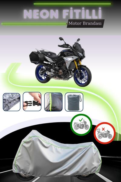 Cemku Cool حقيبة خلفية رمادية نيون قماش مجدّل وقماش محرك متوافق مع ياماها تري...