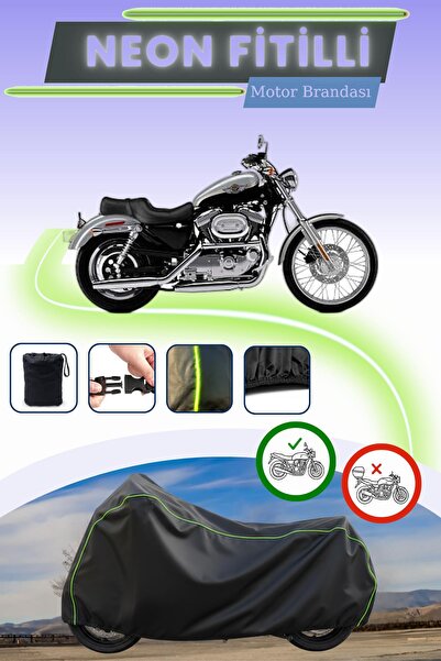 Cemku Cool غطاء محرك أسود قماش مجدّل حقيبة متوافق مع دراجات هارلي ديفيدسون سب...