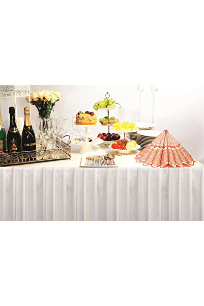 Mank Φούστα τραπεζιού μπουφέ, Linclass - Λευκό / 72 cm x 4 m