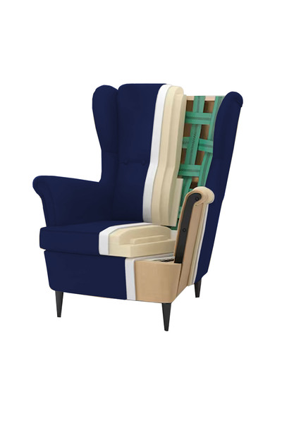 Lazy Vibes Chair king Velvet with Two Wings from