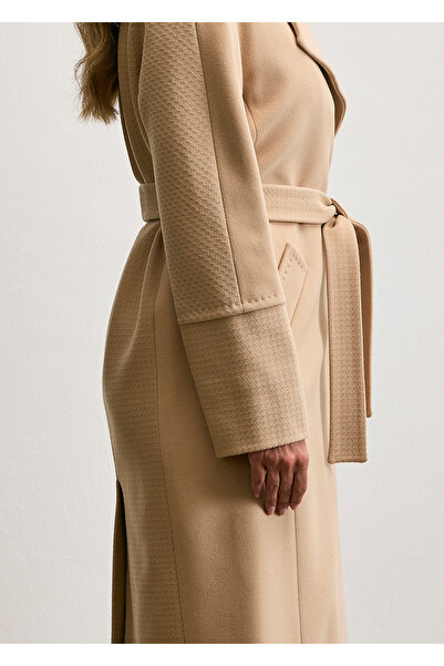 KENT Long Beige Coat with Belt