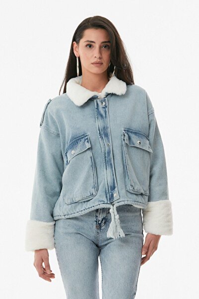 TUTveAL Collection Jachetă de blugi cu blană în interior, haină cu blană, jachetă de blugi, blugi cu blană, jachetă de blugi, jachetă cu blană în interior