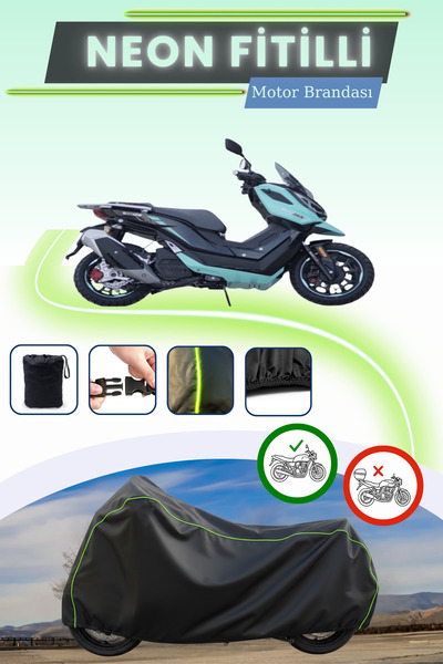 Cemku Cool أسود قماش مجدّل حقيبة، غطاء محرك موتولوكس SST 125 بدون قفل